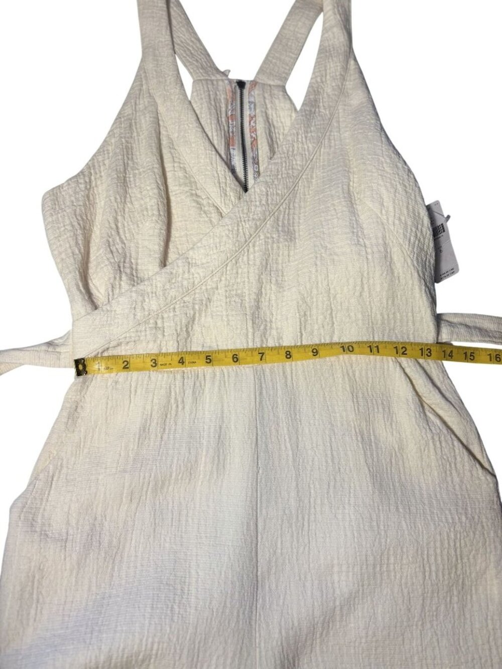 Anthropologie Demi Textured Jumpsuit in a cream featuring a wide-leg design - Picture 8 of 15